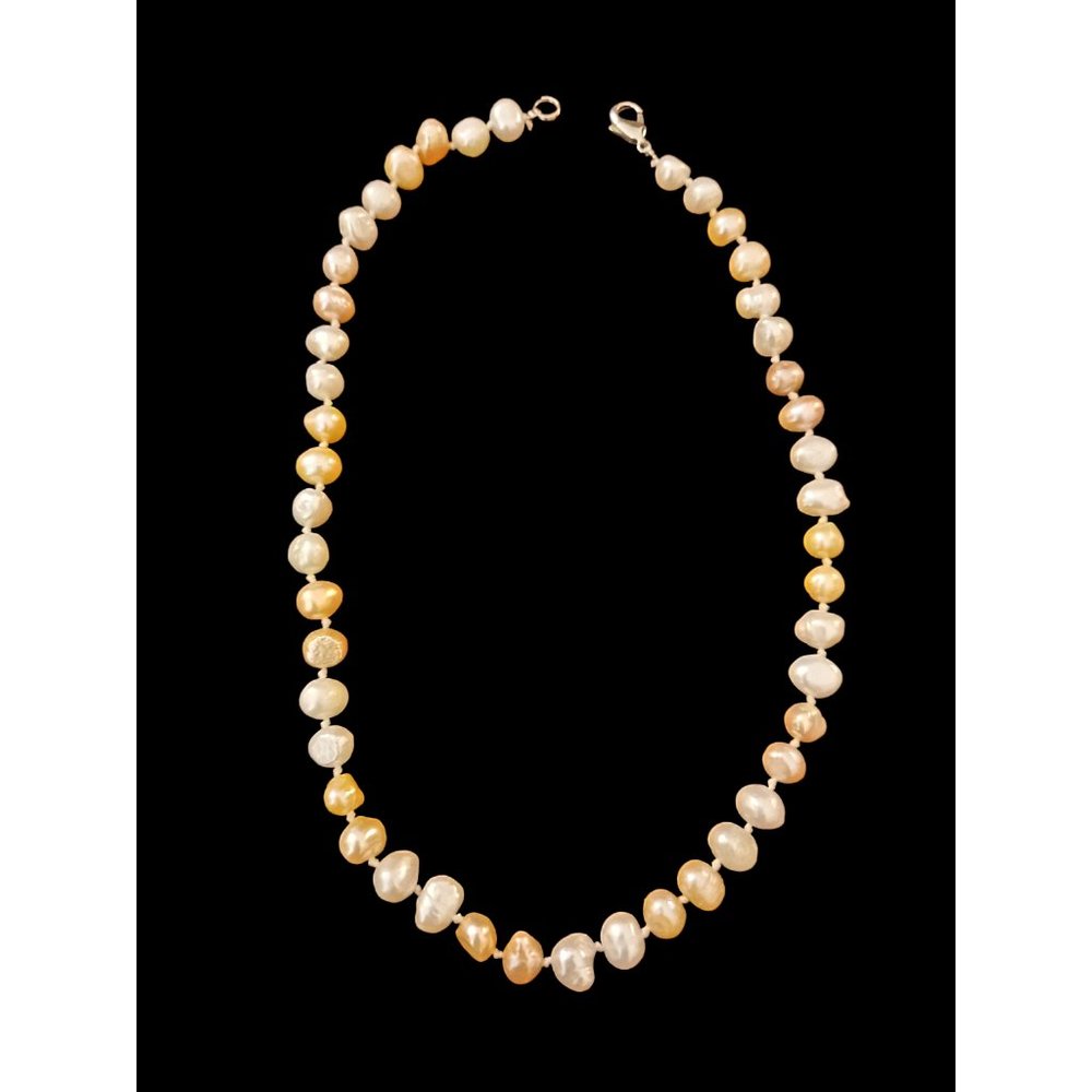 Freshwater Natural Pearl Faceted 18.25" Long Necklace